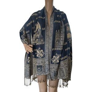 Pashmina reversible scarf wrap cashmere blend Italy